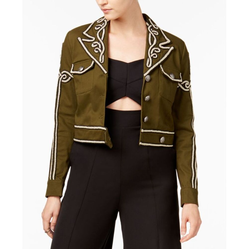 XOXO Juniors Embroidered Cropped Jacket